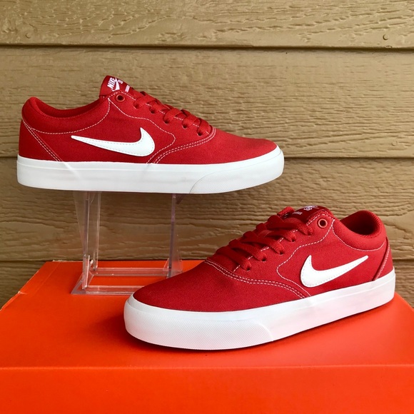 nike sb charge canvas white and red